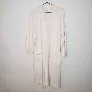 Anree by Unit Sz M Beige Knit Hooded Long Cardigan